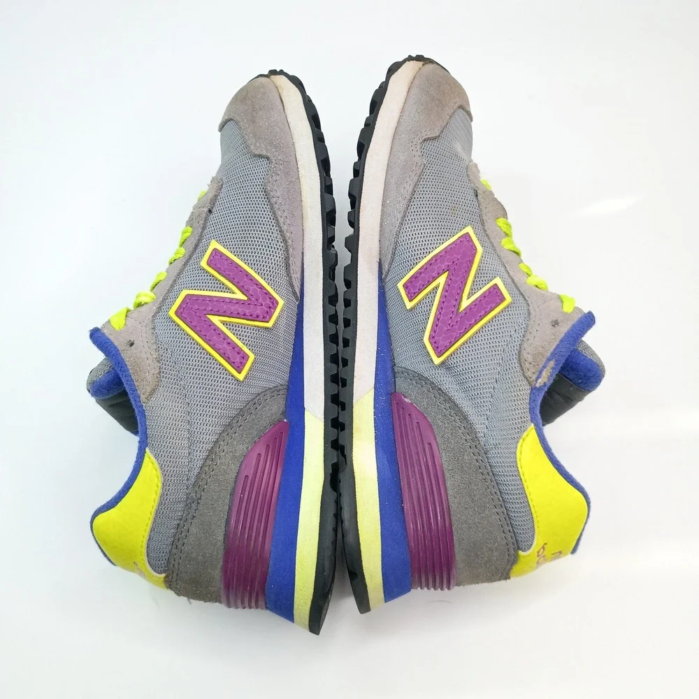 New Balance‎ 515 Kids Shoes Grey Purple Yellow Blue Sneakers WL515GP Size 5.5 US